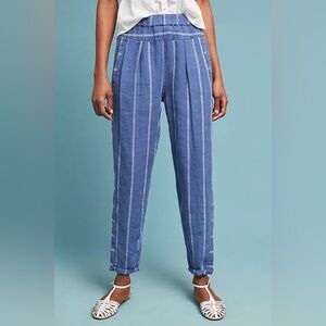 ANTHROPOLOGIE %100 Linen striped pants/trousers